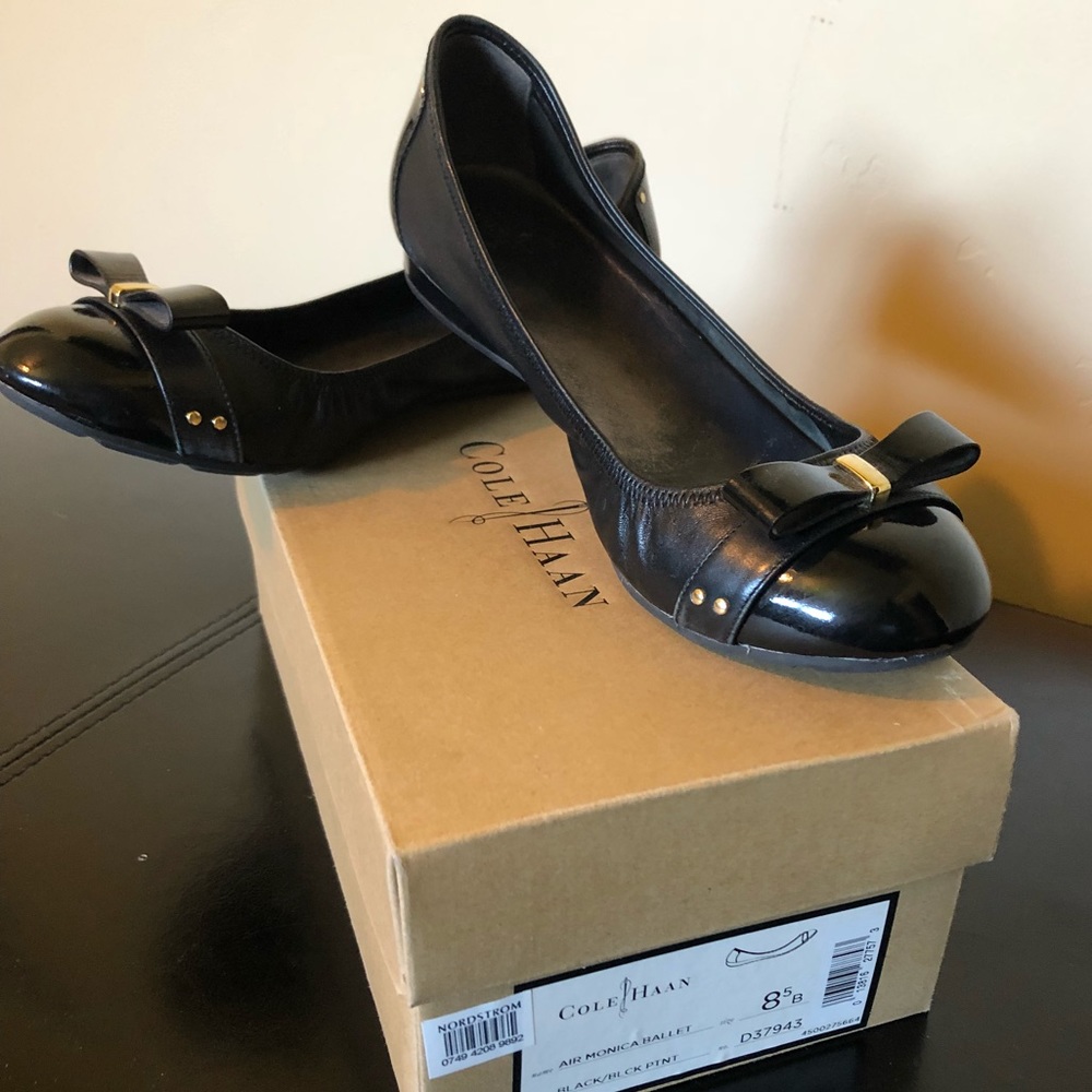 Cole Haan Air Monica Black patent leather flats
